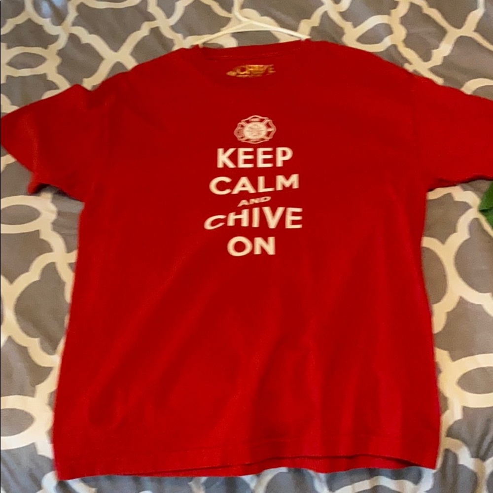 Keep Calm Chive firefighter t shirt